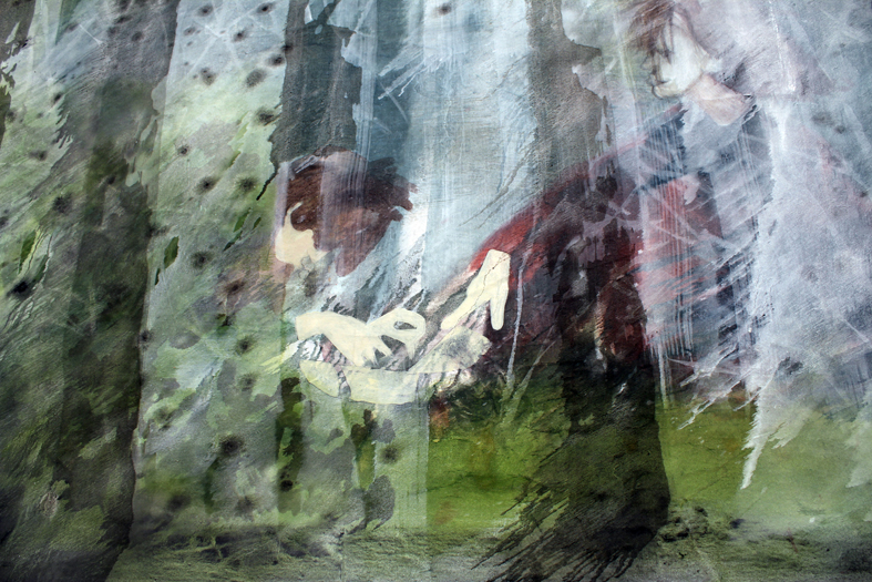 Jan Stieding , "tree tree tree tree tree me" , 2012 , oil on canvas, 150 x 200 cm